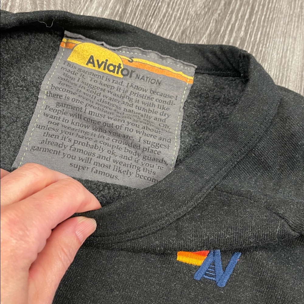 Aviator nation unisex small charcoal sweatshirt - Picture 3 of 3
